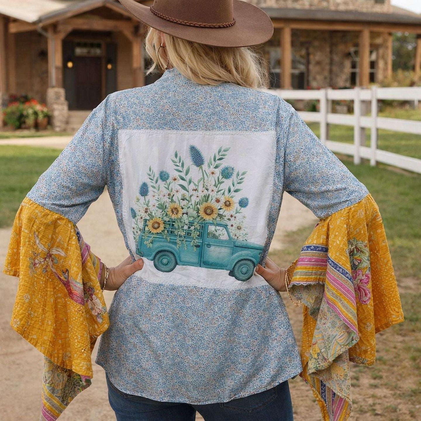 Desert Wing Blouse - X-Large DW26 handcrafted from cowboy boots. Shop  at ChrisThompsonBags.com and buy the best ["truck","XLG"] at Chris Thompson Bags.