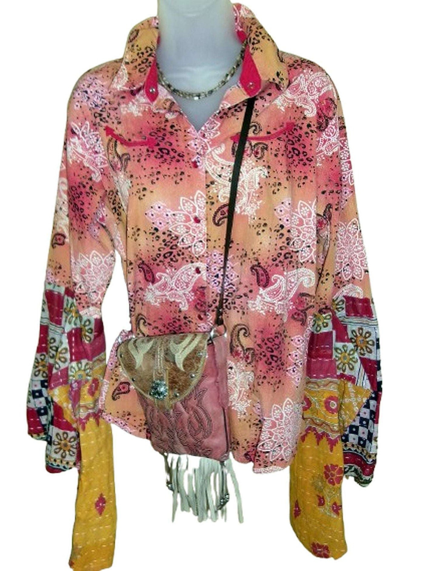Desert Wing Blouse - X-Large DW27 handcrafted from cowboy boots. Shop  at ChrisThompsonBags.com and buy the best ["horse","XLG"] at Chris Thompson Bags.