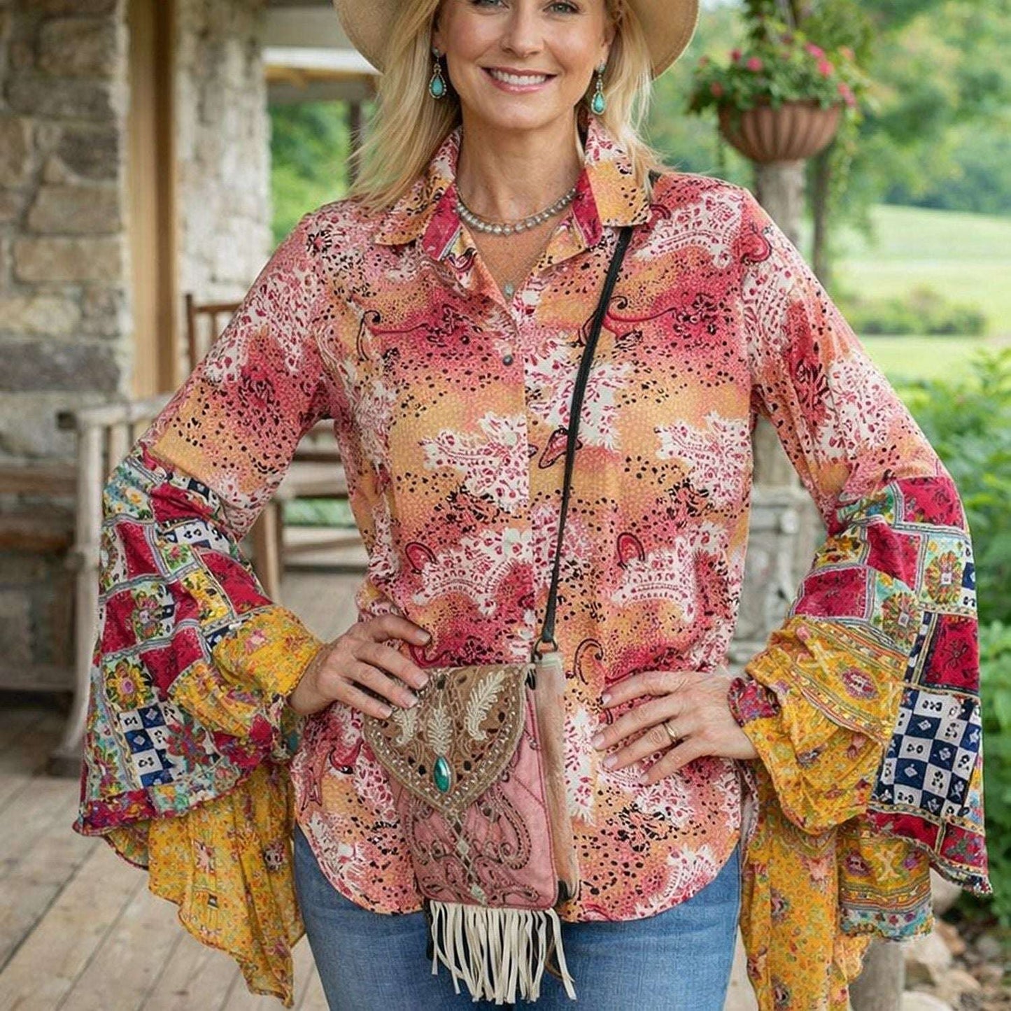 Desert Wing Blouse - X-Large DW27 handcrafted from cowboy boots. Shop  at ChrisThompsonBags.com and buy the best ["horse","XLG"] at Chris Thompson Bags.