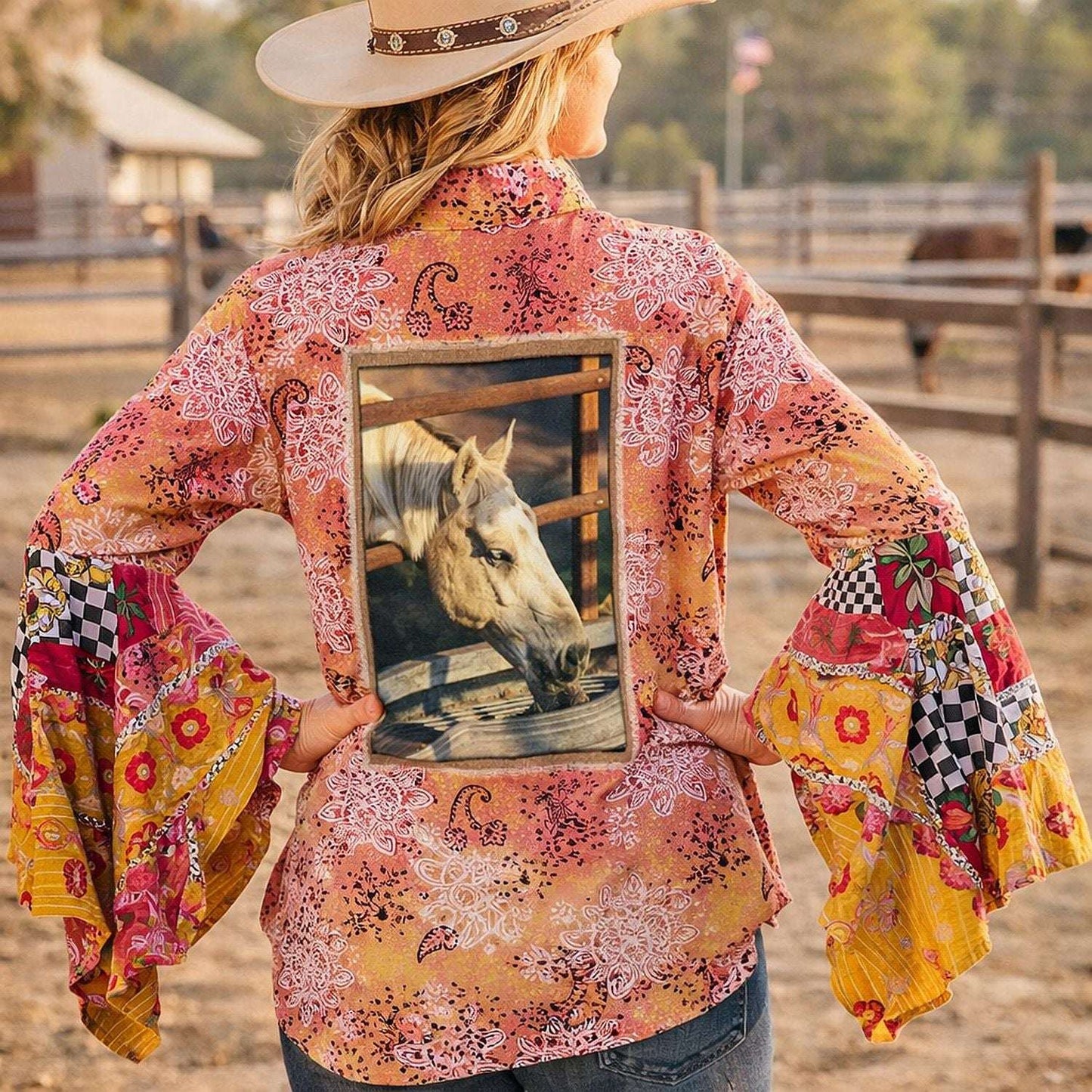 Desert Wing Blouse - X-Large DW27 handcrafted from cowboy boots. Shop  at ChrisThompsonBags.com and buy the best ["horse","XLG"] at Chris Thompson Bags.
