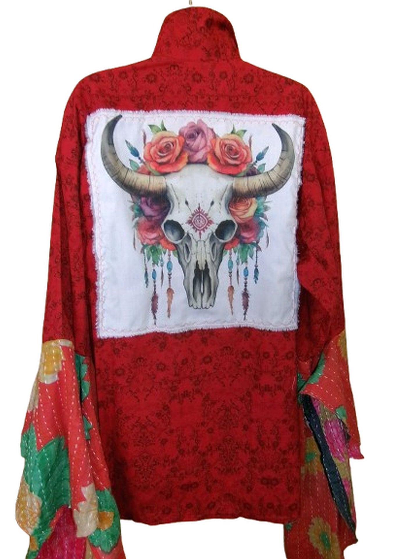 Desert Wing Blouse - X-Large DW28 handcrafted from cowboy boots. Shop  at ChrisThompsonBags.com and buy the best ["cow skull","XLG"] at Chris Thompson Bags.