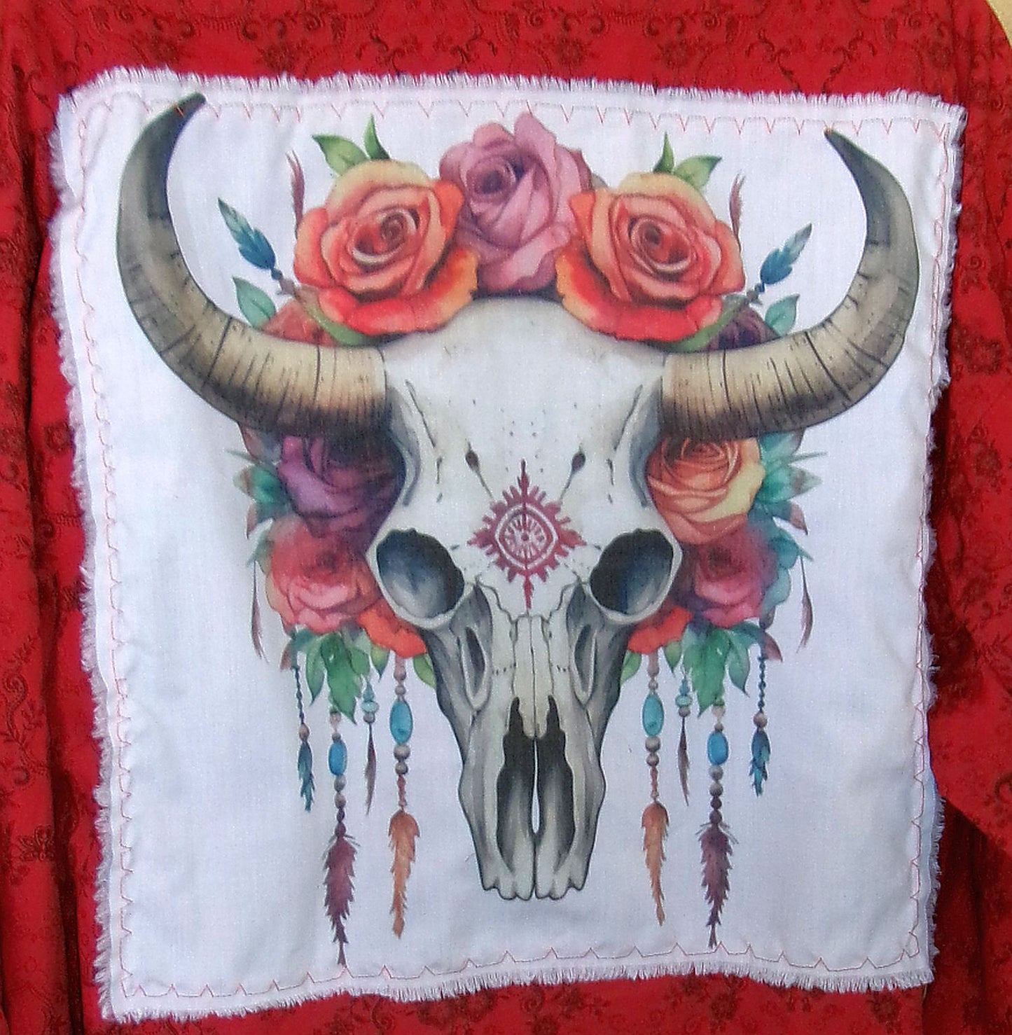 Desert Wing Blouse - X-Large DW28 handcrafted from cowboy boots. Shop  at ChrisThompsonBags.com and buy the best ["cow skull","XLG"] at Chris Thompson Bags.