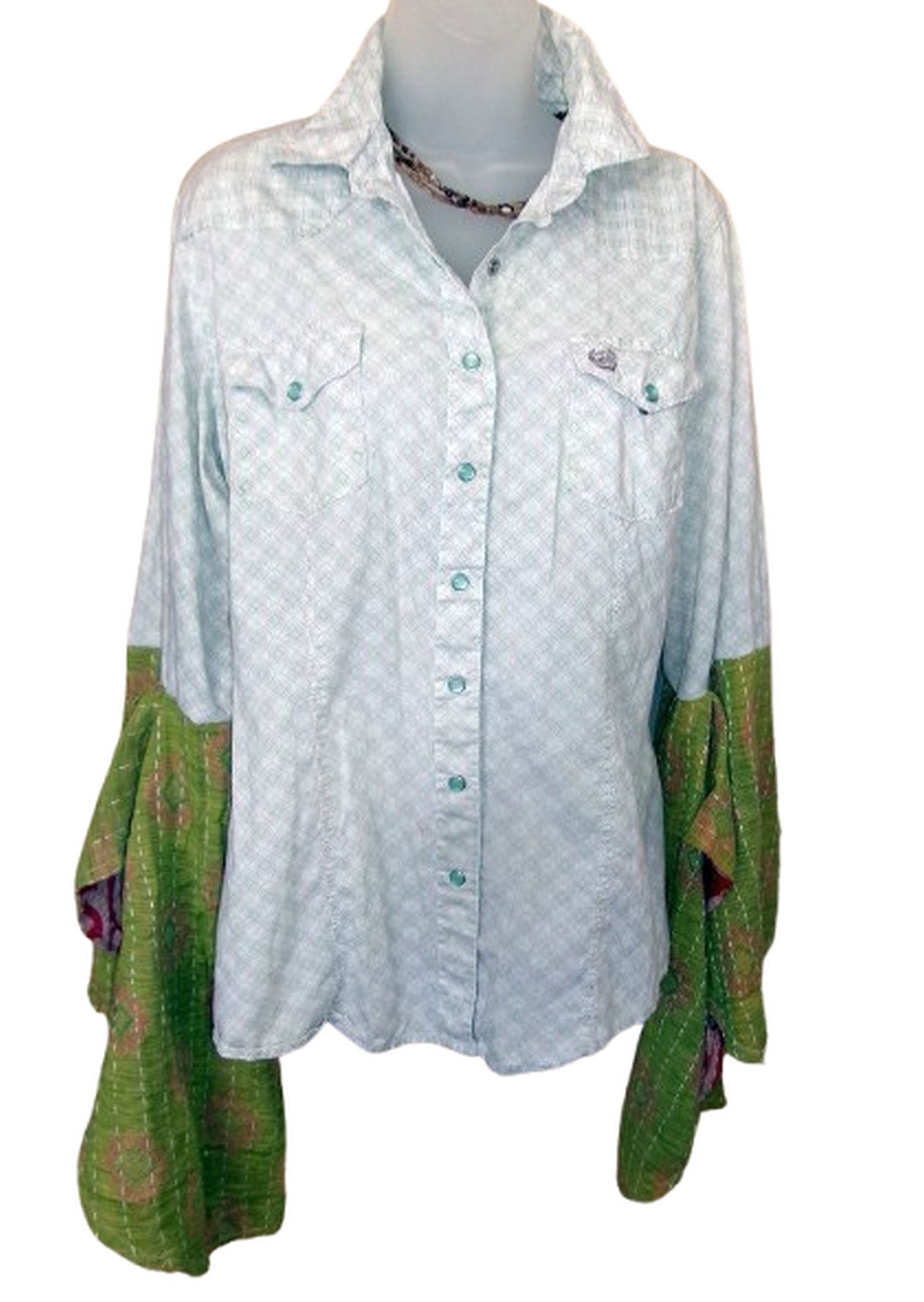 Desert Wing Blouse - X-Large DW29 handcrafted from cowboy boots. Shop  at ChrisThompsonBags.com and buy the best ["buffalo","XLG"] at Chris Thompson Bags.