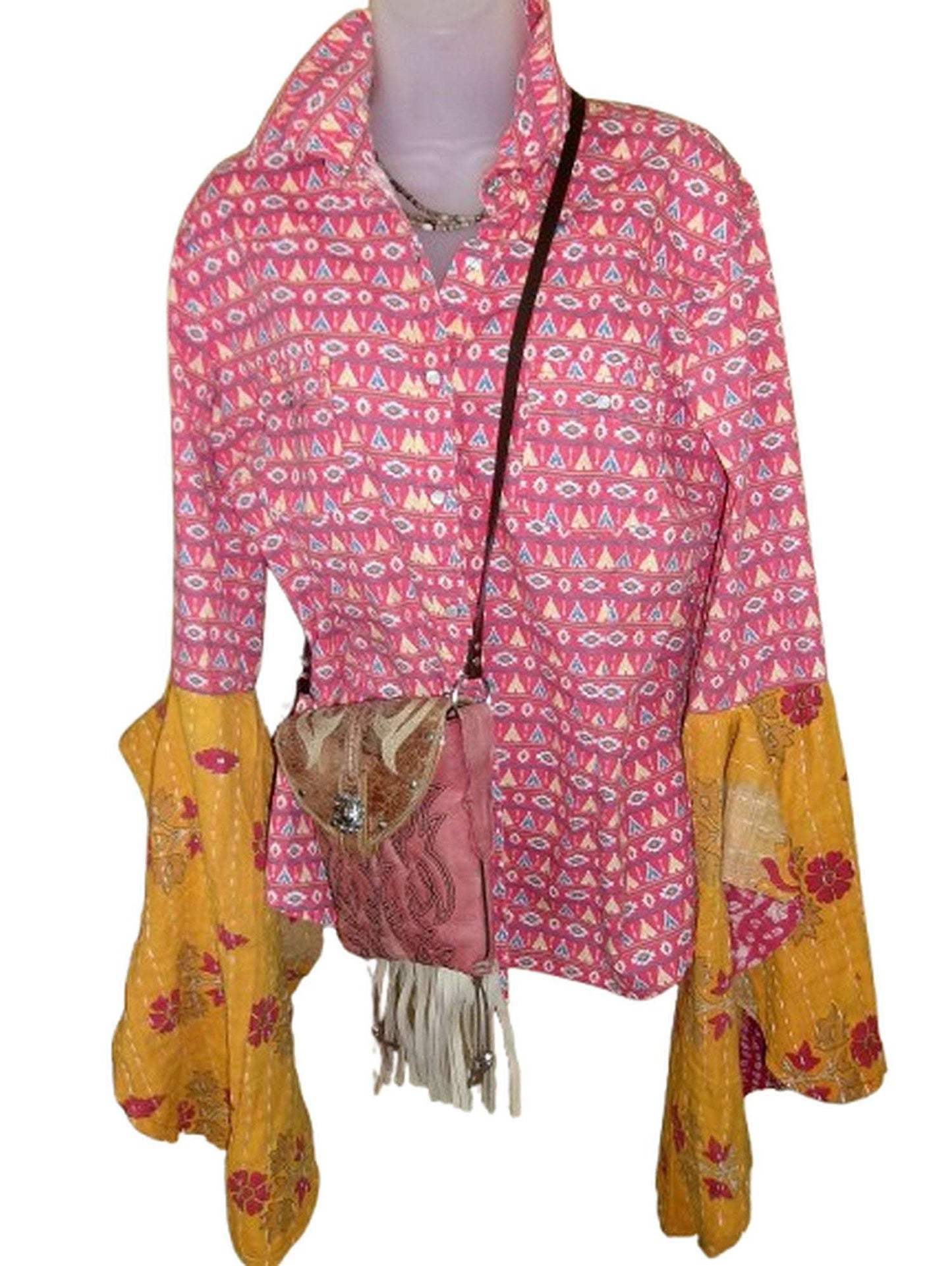 Desert Wing Blouse - X-Large DW30 handcrafted from cowboy boots. Shop  at ChrisThompsonBags.com and buy the best ["feathers","XLG"] at Chris Thompson Bags.