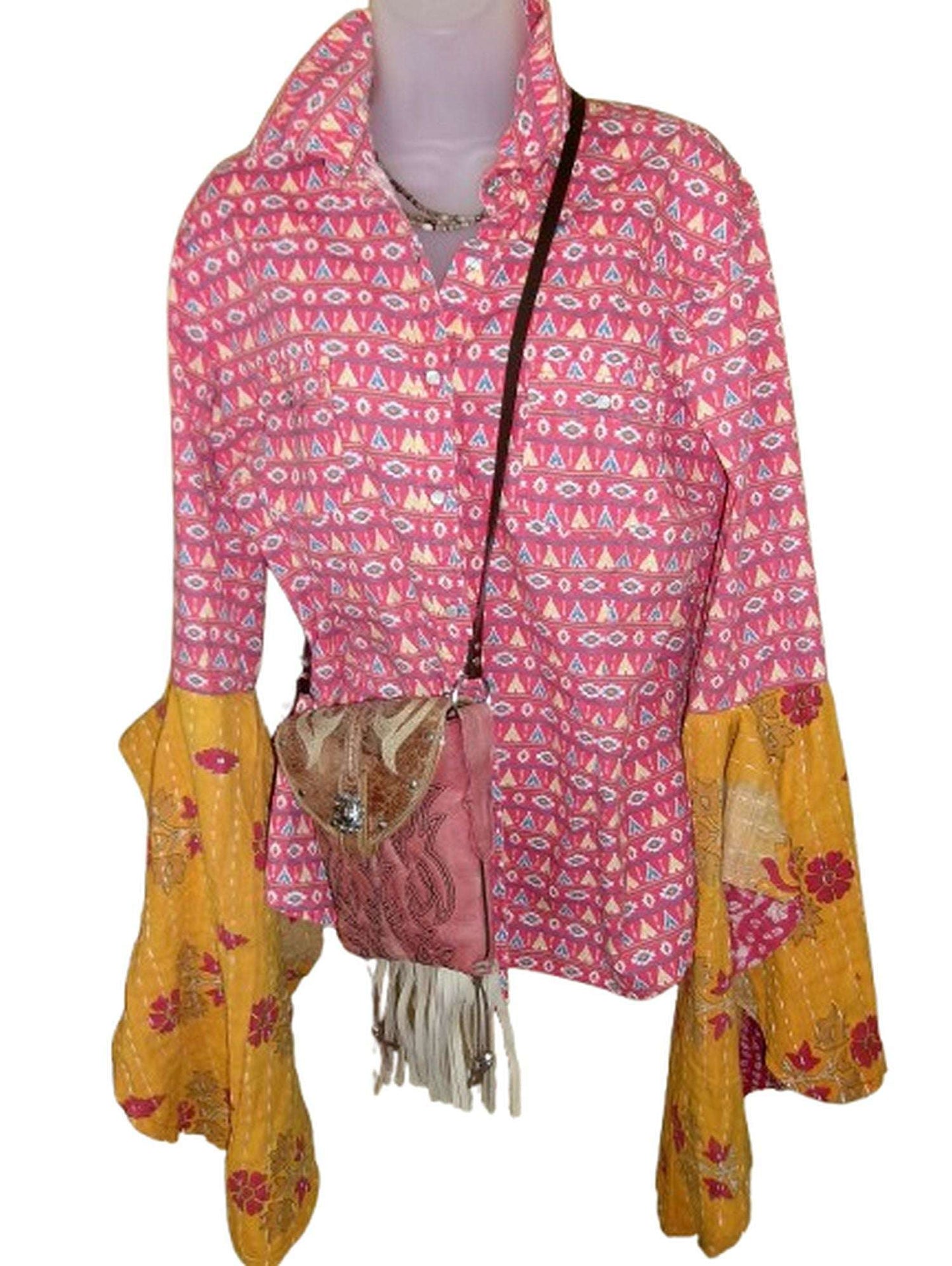 Desert Wing Blouse - X-Large DW30 handcrafted from cowboy boots. Shop  at ChrisThompsonBags.com and buy the best ["feathers","XLG"] at Chris Thompson Bags.