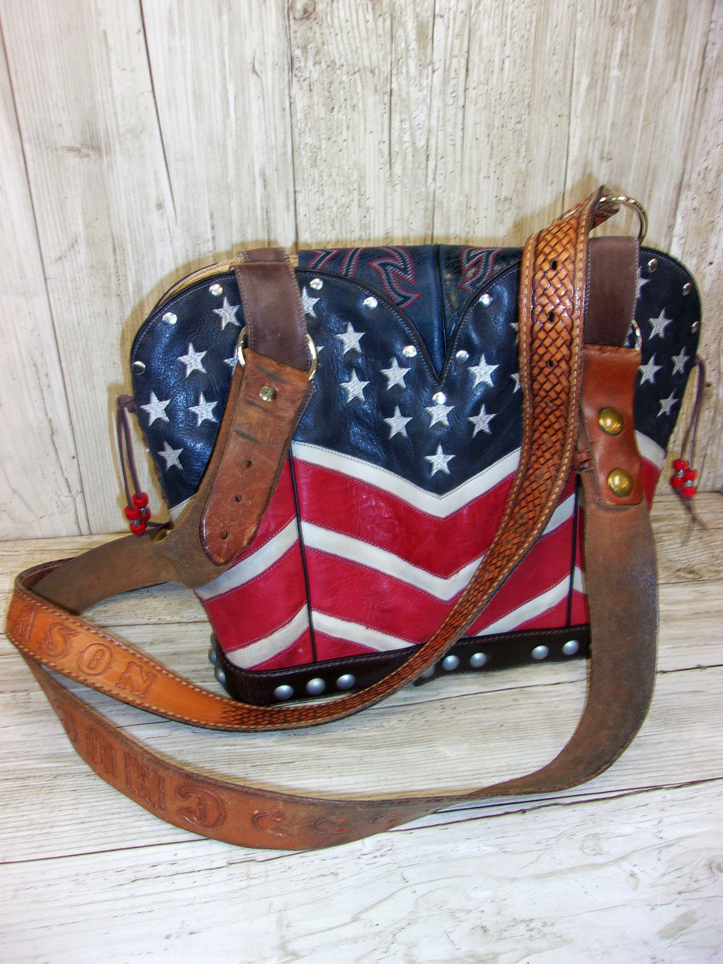 Double Cowboy Boot Purse DB331 handcrafted from cowboy boots. Shop Handbags at ChrisThompsonBags.com and buy the best boot top purse, Country Chic, country fashion, country style, cowboy boot lover, cowboy boot purse, Cowgirl Chic, cowgirl style, luxury handbag, rodeo purse, western chic, western fashion, western style at Chris Thompson Bags.