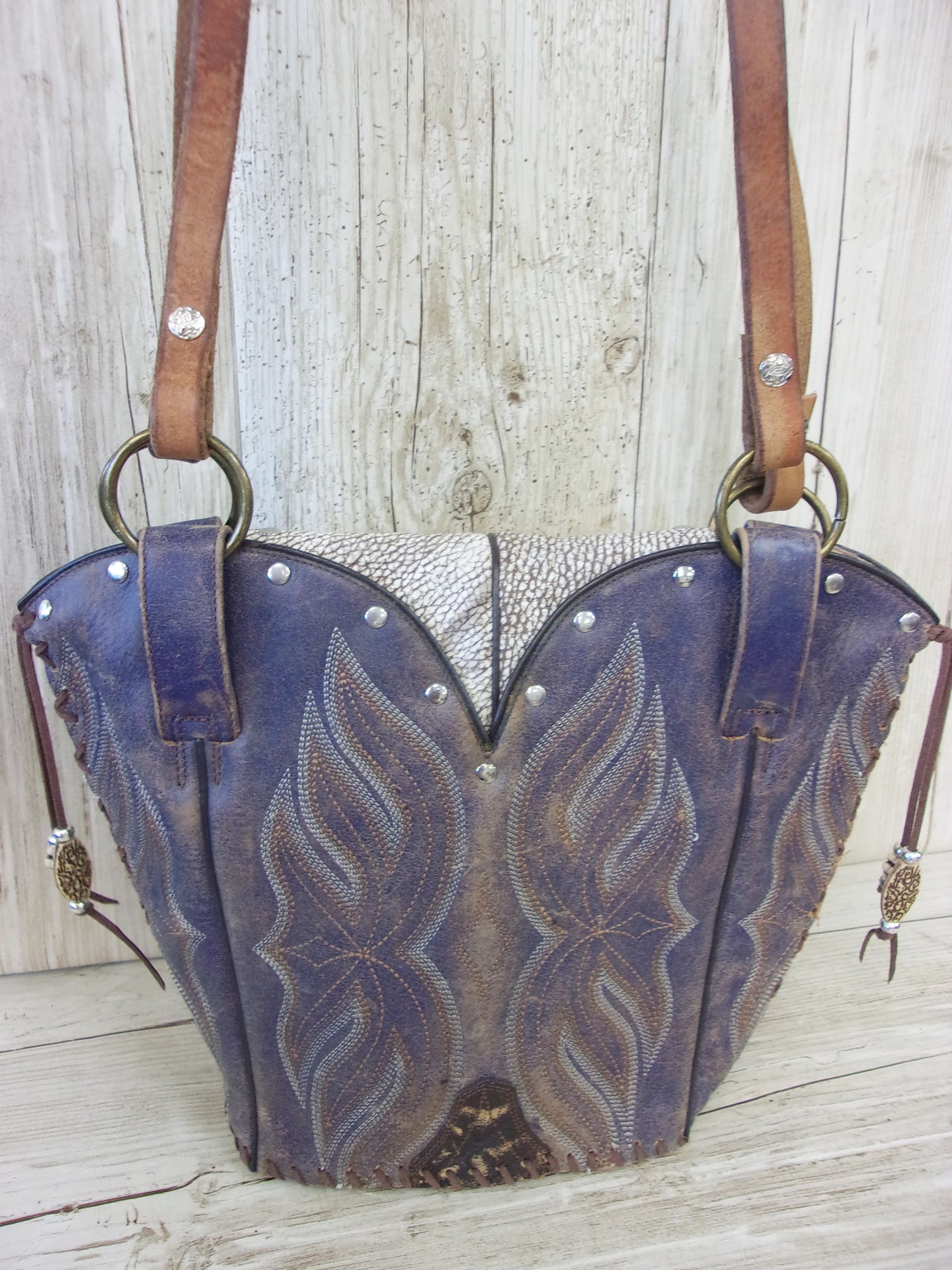 Double Cowboy Boot Purse DB335 handcrafted from cowboy boots. Shop Handbags at ChrisThompsonBags.com and buy the best boot top purse, Country Chic, country fashion, country style, cowboy boot lover, cowboy boot purse, Cowgirl Chic, cowgirl style, luxury handbag, rodeo purse, western chic, western fashion, western style at Chris Thompson Bags.