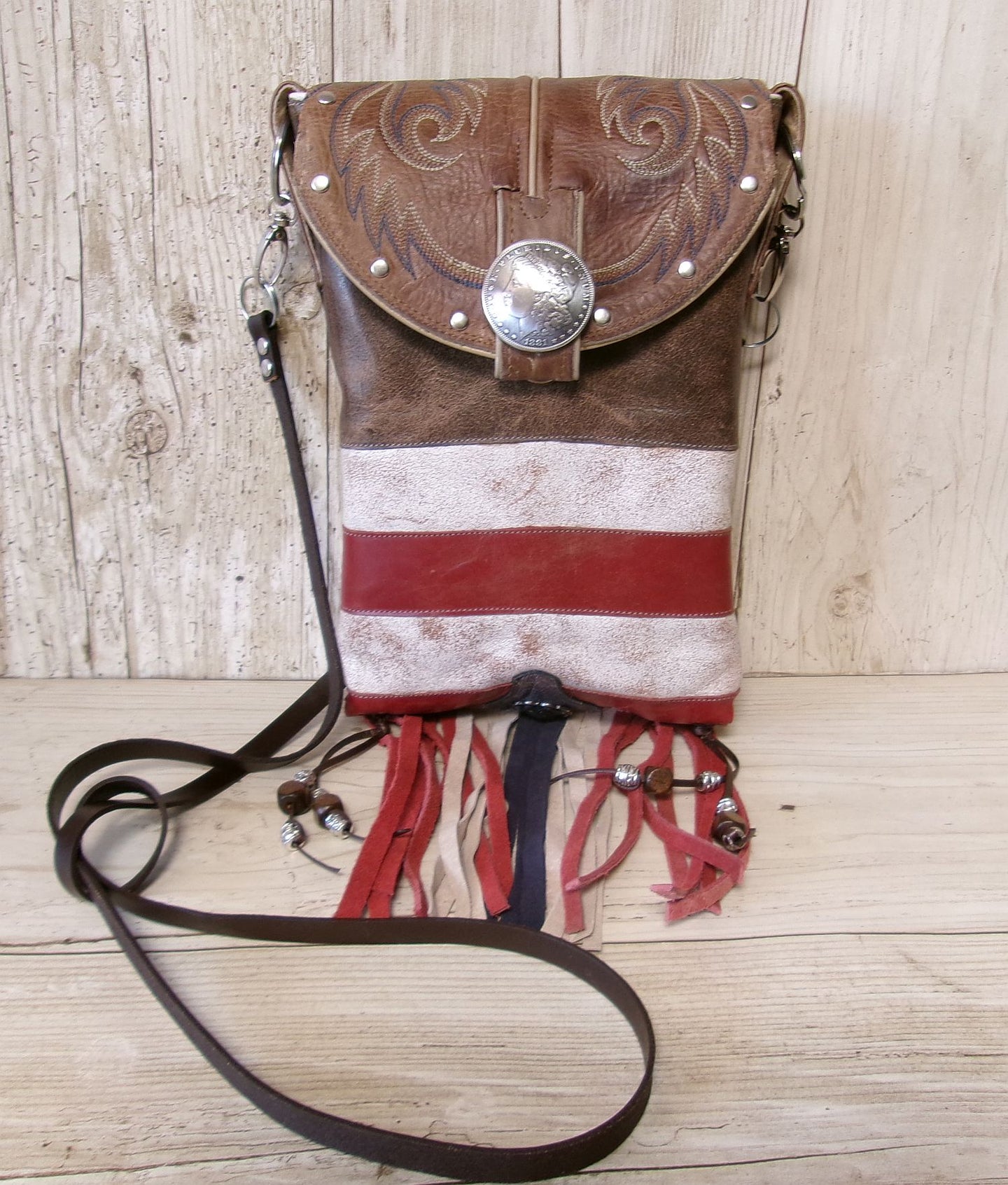 Cowboy Boot Crossbody Hipster Bag with Fringe HP1154