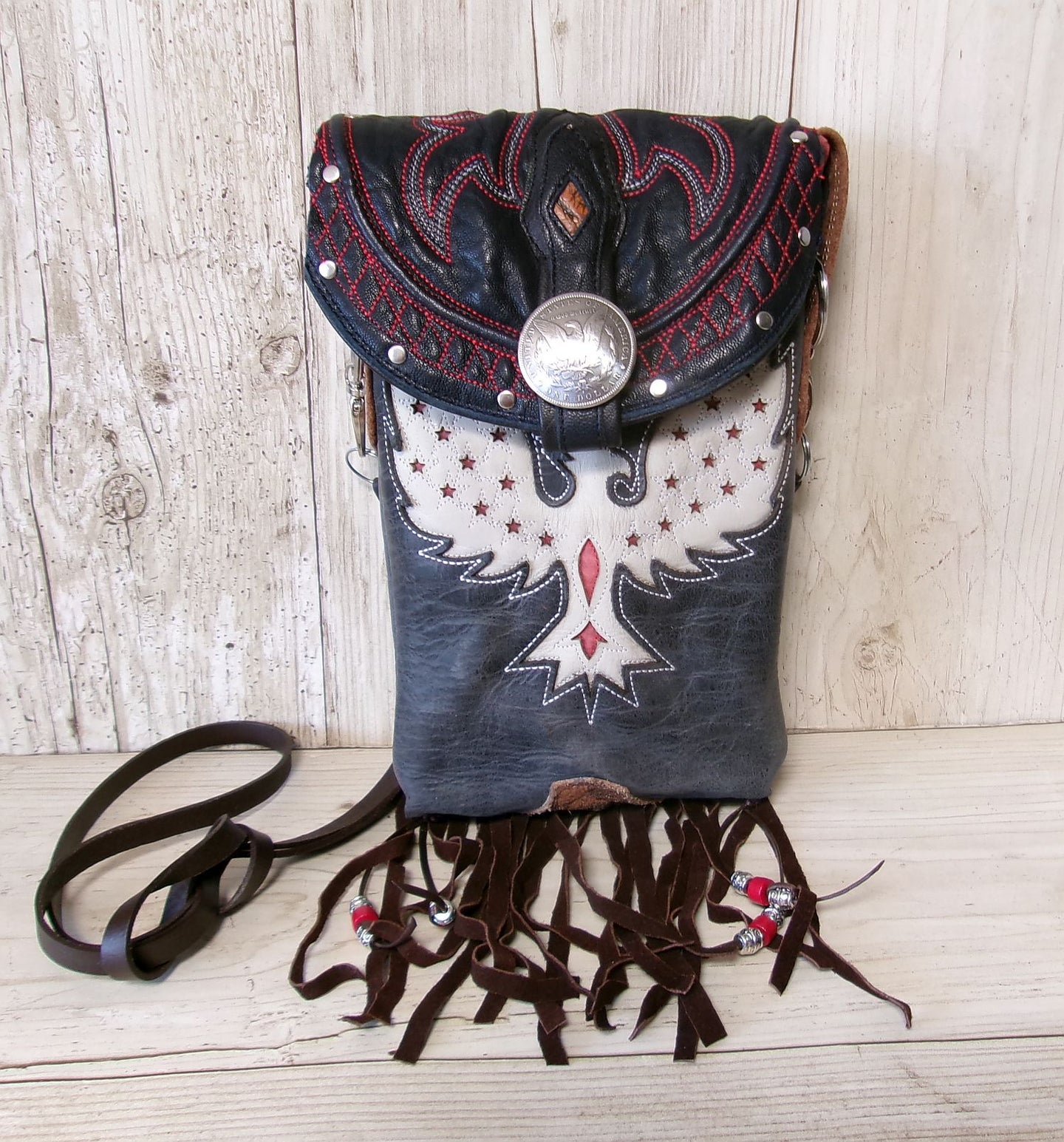 Cowboy Boot Crossbody Hipster Bag with Fringe HP1155