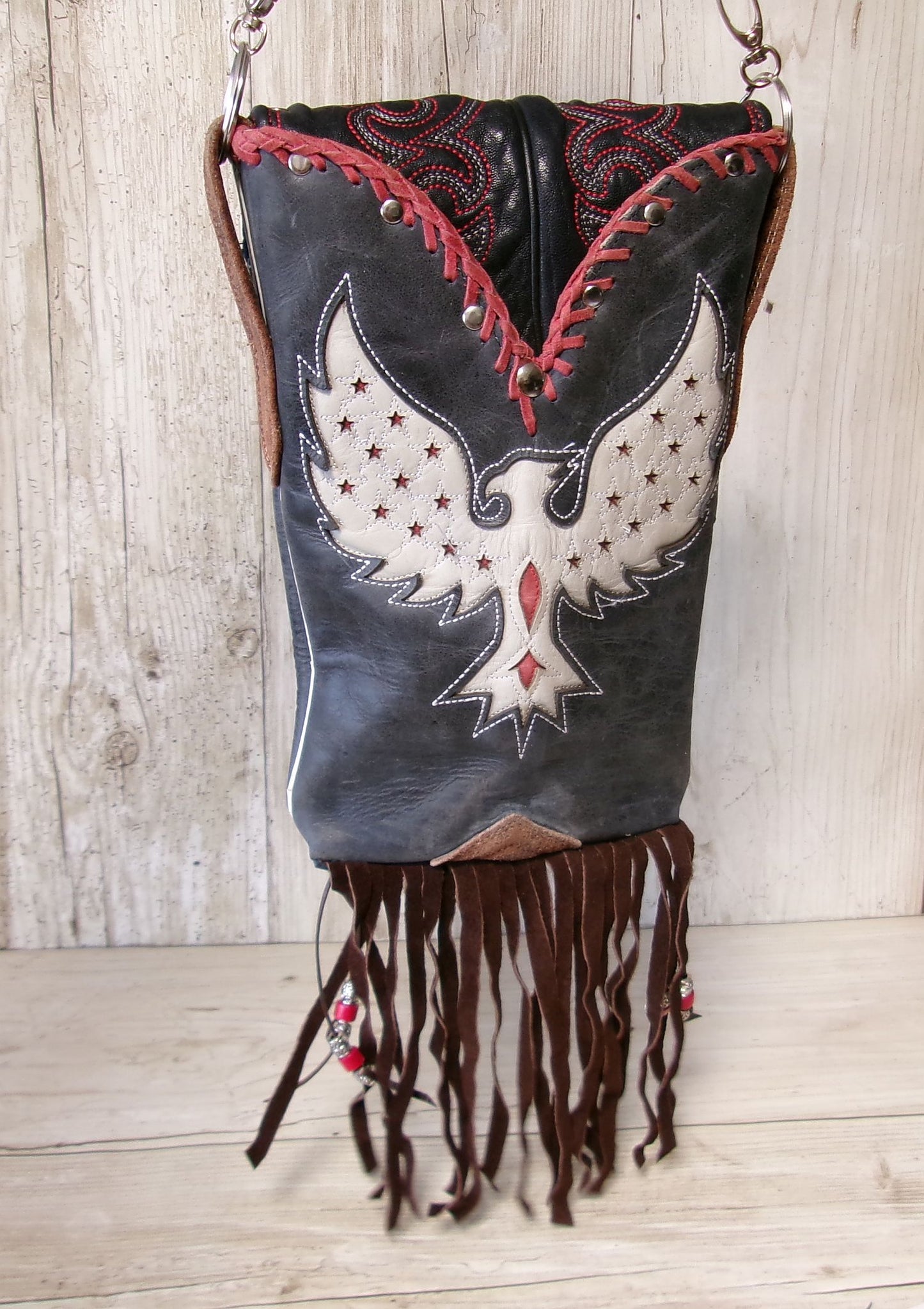 Cowboy Boot Crossbody Hipster Bag with Fringe HP1155