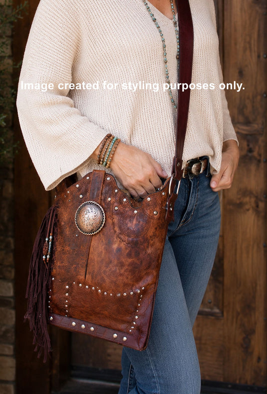 Top Shelf Cowboy Boot Purse with Fringe TS286