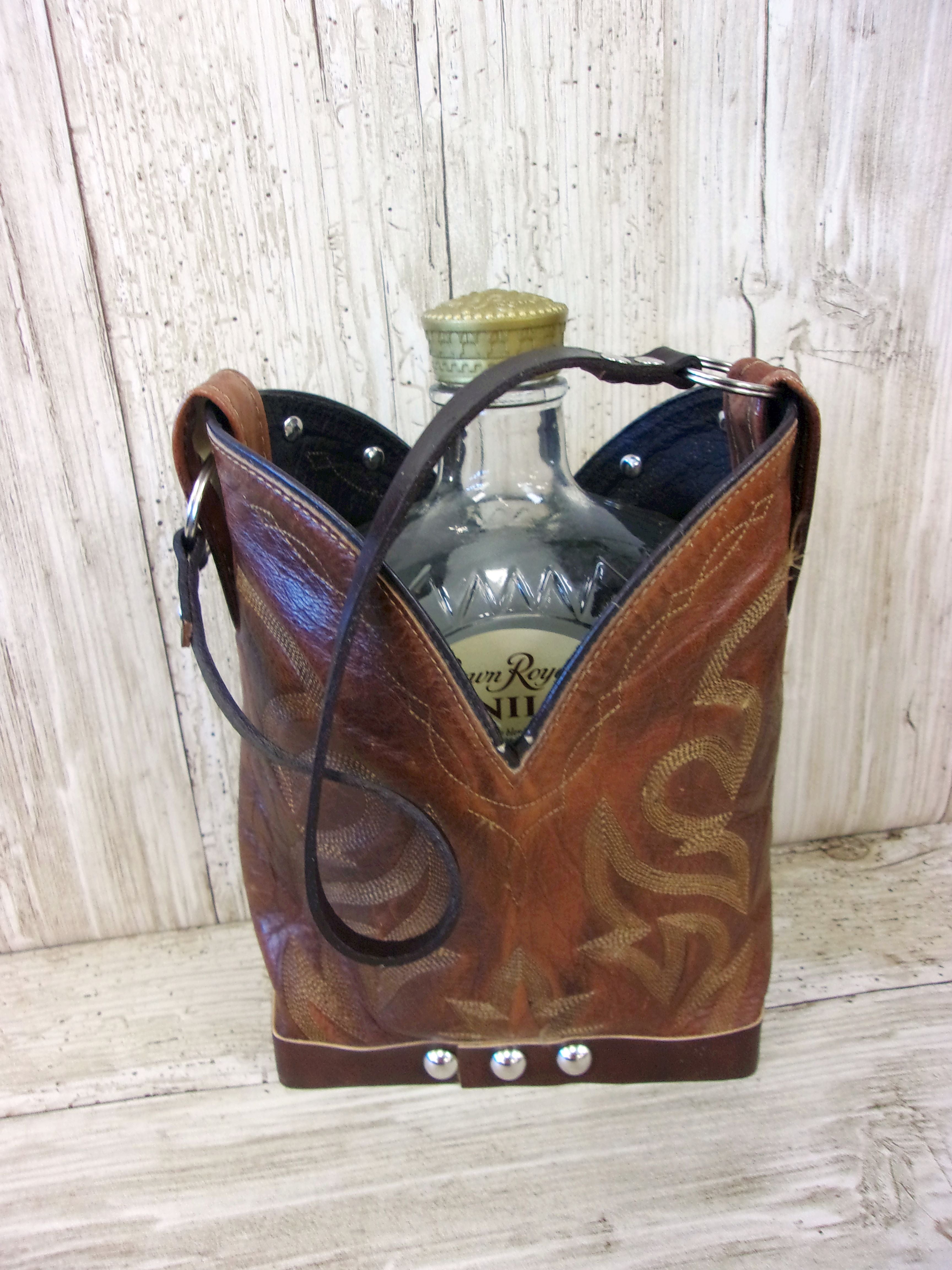 Leather Whiskey Tote Caddy CR151 Chris Thompson Bags