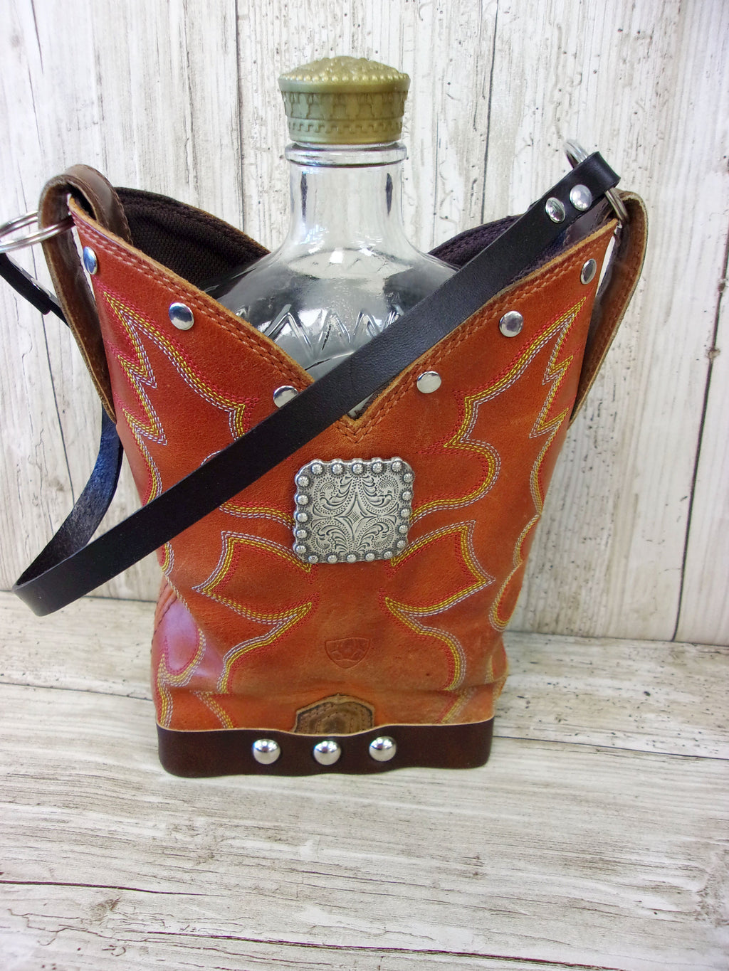 Leather Whiskey Tote Caddy CR162 Chris Thompson Bags
