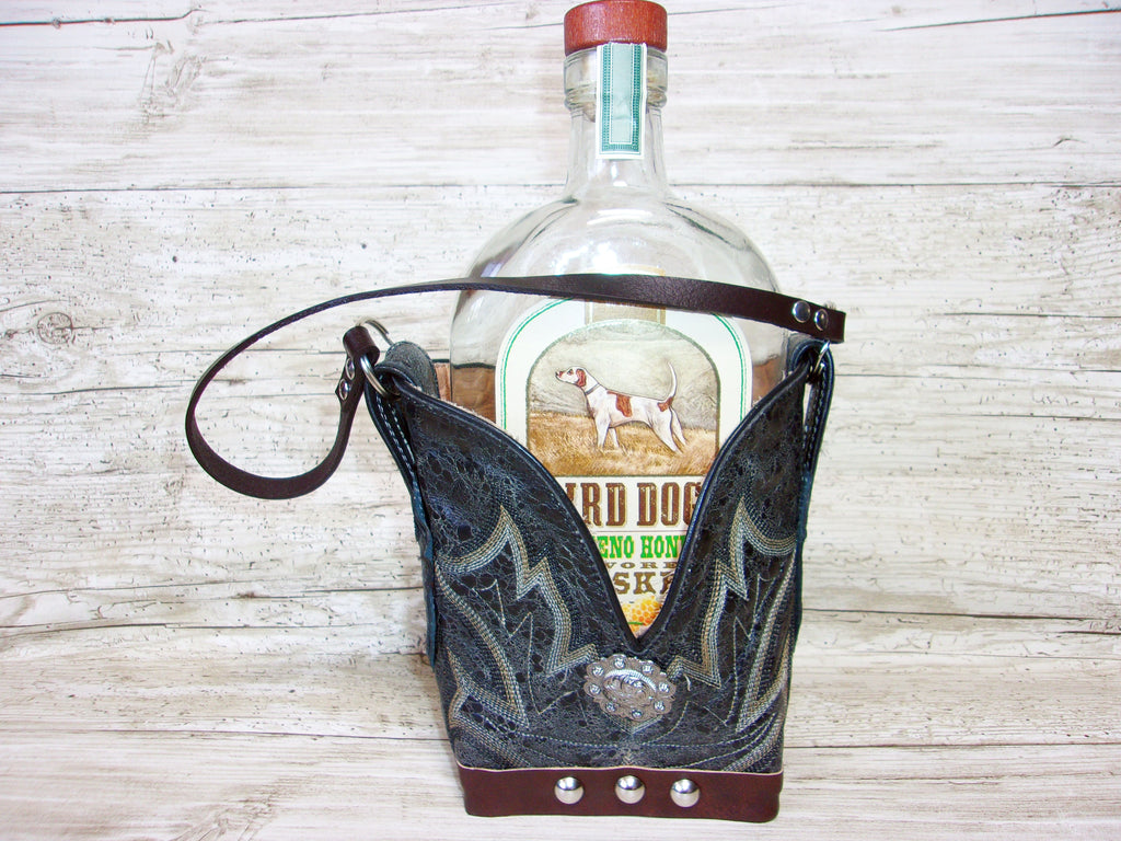 Leather Whiskey Tote Caddy CR169 Chris Thompson Bags