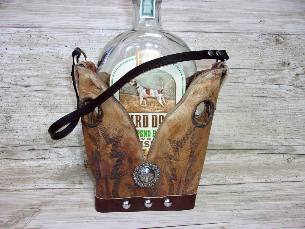 Leather Whiskey Tote Caddy CR170 Chris Thompson Bags