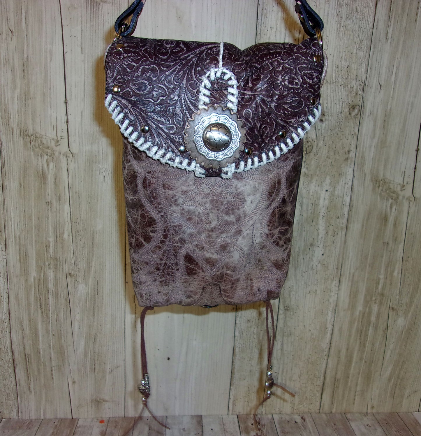 Small Concealed Carry Purse CB104 handcrafted from cowboy boots. Shop Handbags at ChrisThompsonBags.com and buy the best 2nd amendment, conceal carry purse, concealed carry, concealed for her, concealedcarry purse, cowboy boot purse, cowgirl concealed, handgun bag, leather conceal bag, unique concealed, western conceal, western concealed at Chris Thompson Bags.