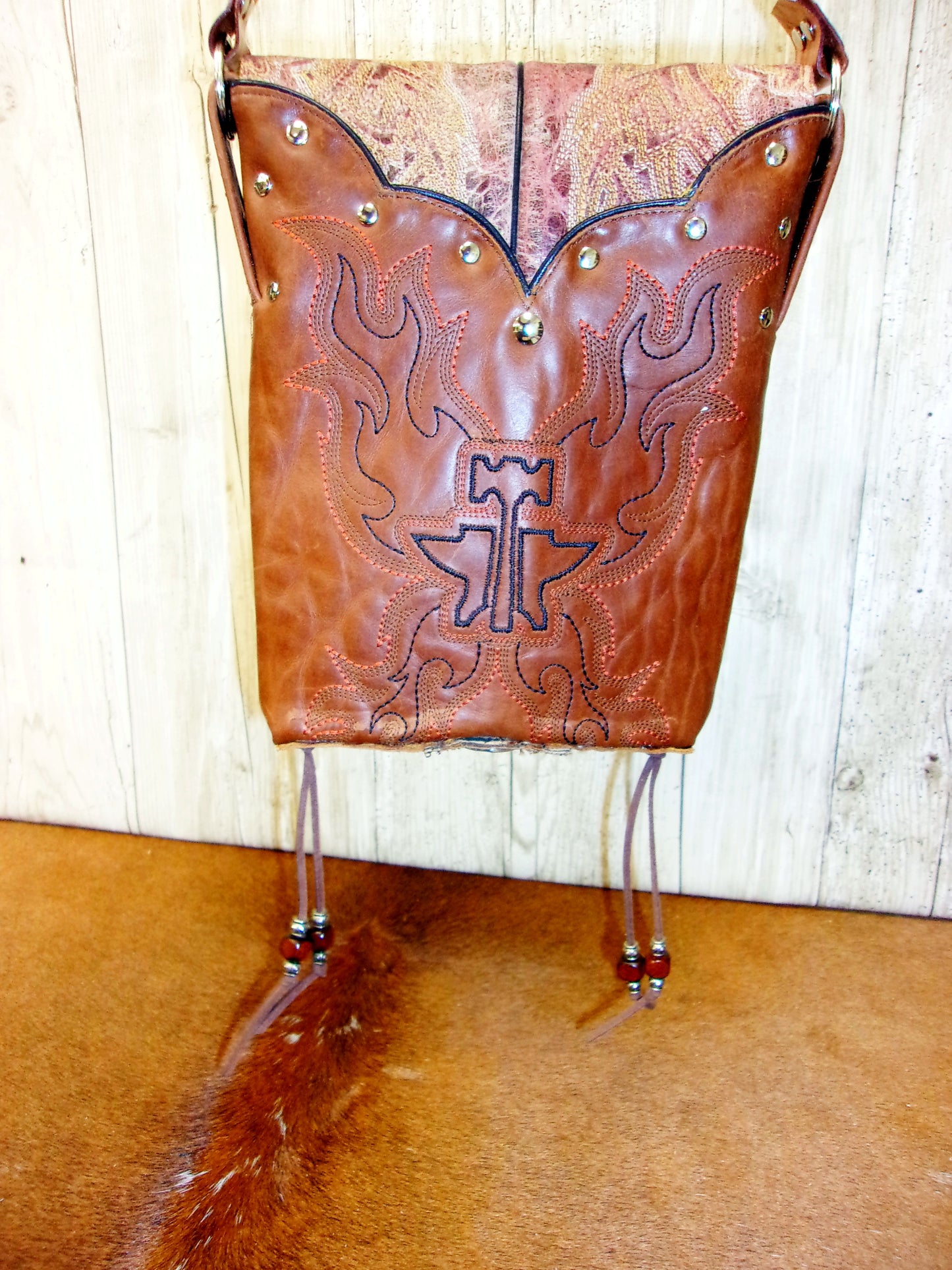 Small Concealed Carry Purse CB152 handcrafted from cowboy boots. Shop Handbags at ChrisThompsonBags.com and buy the best 2nd amendment, conceal carry purse, concealed carry, concealed for her, concealedcarry purse, cowboy boot purse, cowgirl concealed, handgun bag, leather conceal bag, unique concealed, western conceal, western concealed at Chris Thompson Bags.