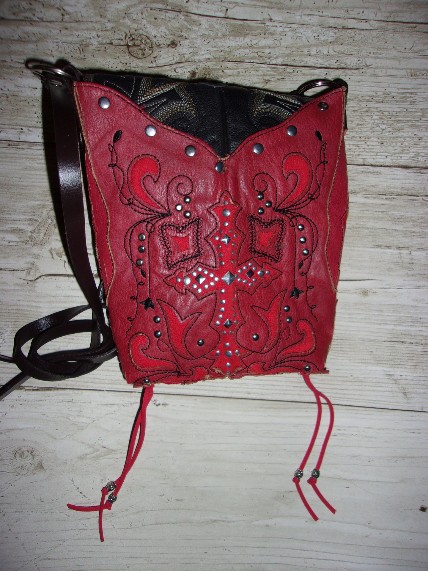 Small Cowboy Boot Purse sm162 handcrafted from cowboy boots. Shop all unique leather western handbags, purses and totes at Chris Thompson Bags