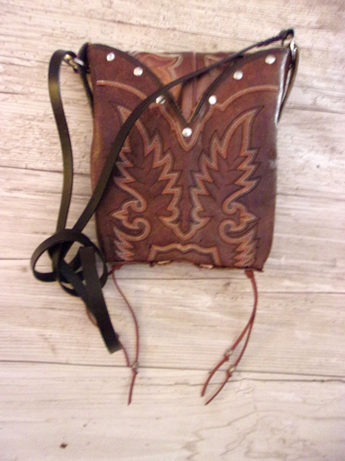 Small Cowboy Boot Purse sm169 handcrafted from cowboy boots. Shop all unique leather western handbags, purses and totes at Chris Thompson Bags