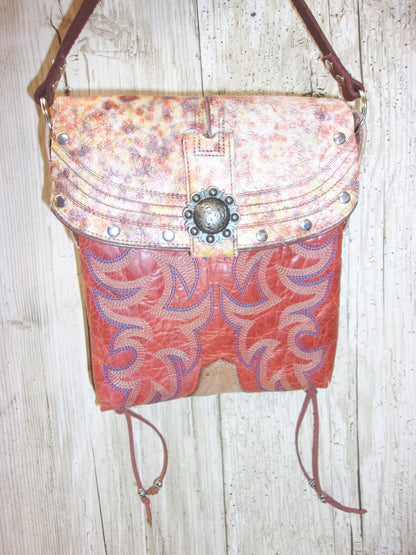 Small Cowboy Boot Purse sm225 handcrafted from cowboy boots. Shop all unique leather western handbags, purses and totes at Chris Thompson Bags