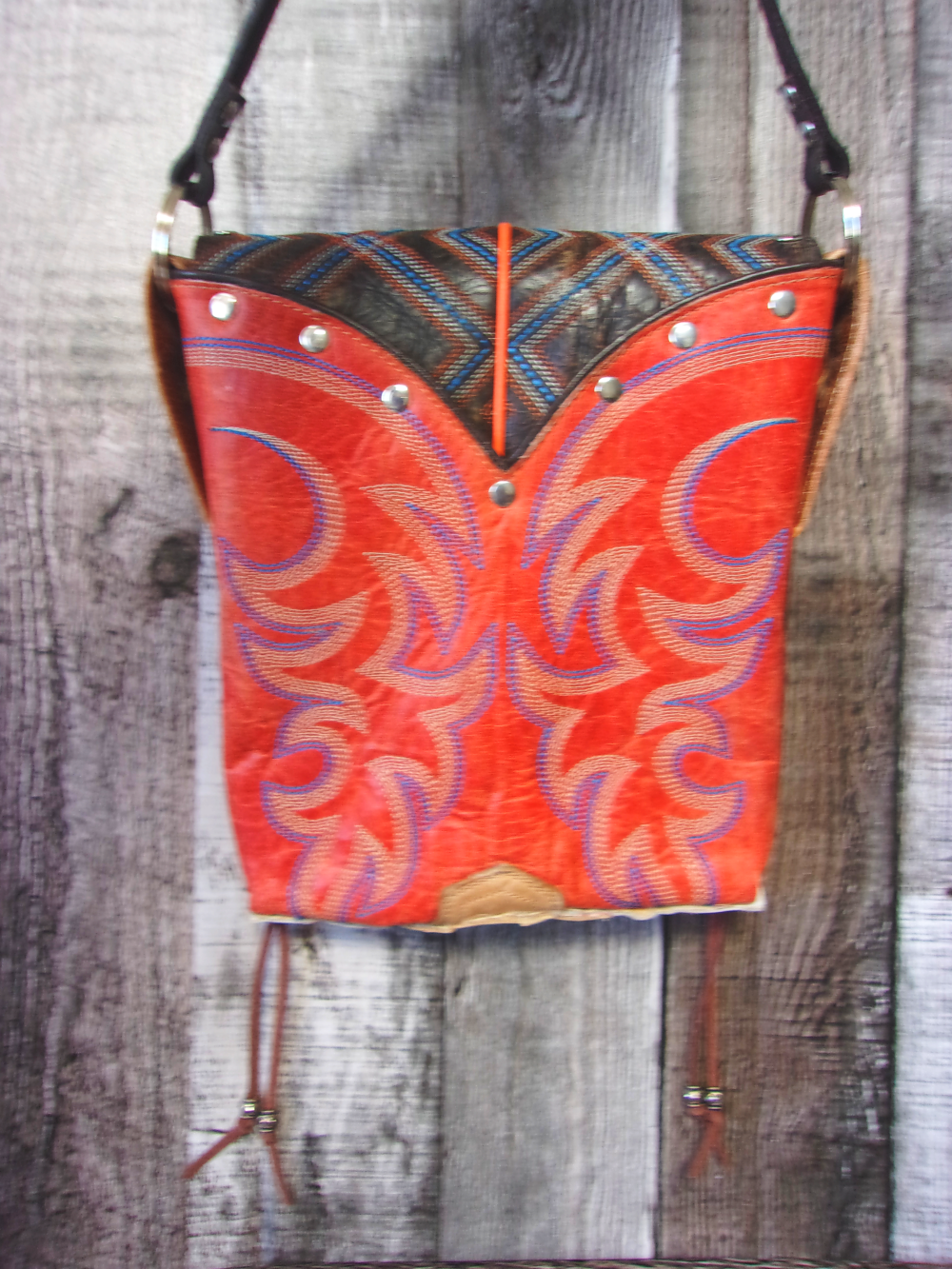 Small Cowboy Boot Purse sm246 handcrafted from cowboy boots. Shop all unique leather western handbags, purses and totes at Chris Thompson Bags