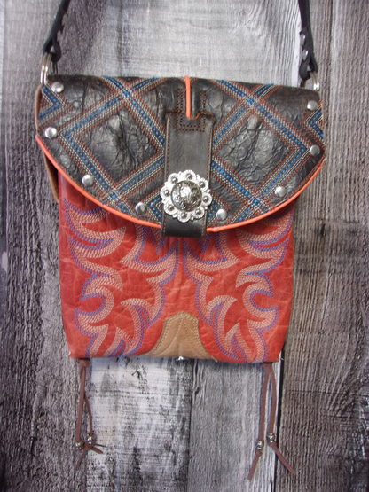 Small Cowboy Boot Purse sm246 handcrafted from cowboy boots. Shop all unique leather western handbags, purses and totes at Chris Thompson Bags