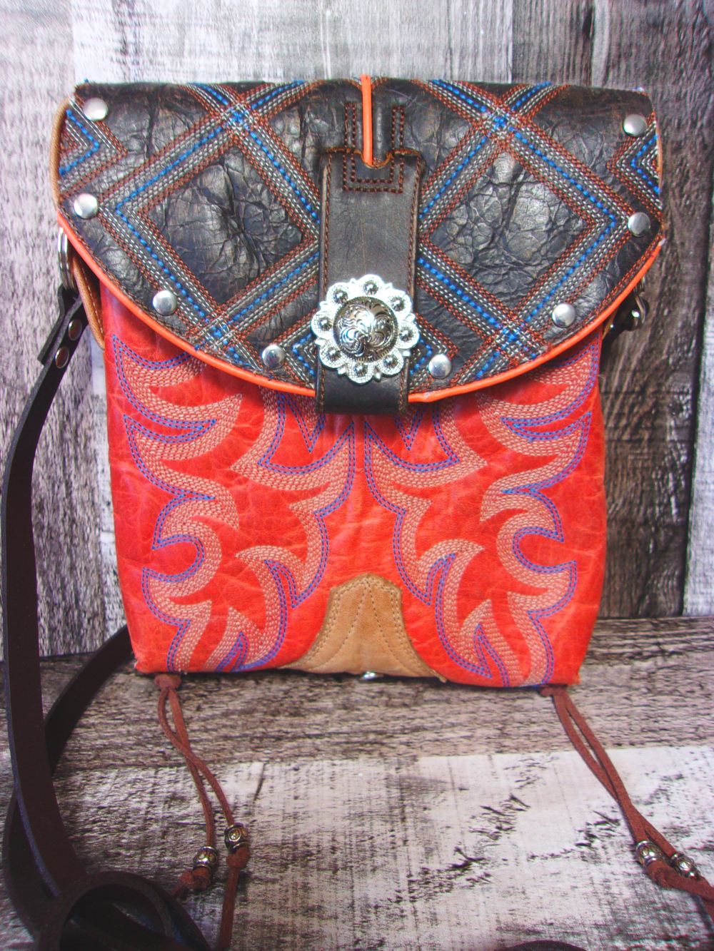 Small Cowboy Boot Purse sm246 handcrafted from cowboy boots. Shop all unique leather western handbags, purses and totes at Chris Thompson Bags