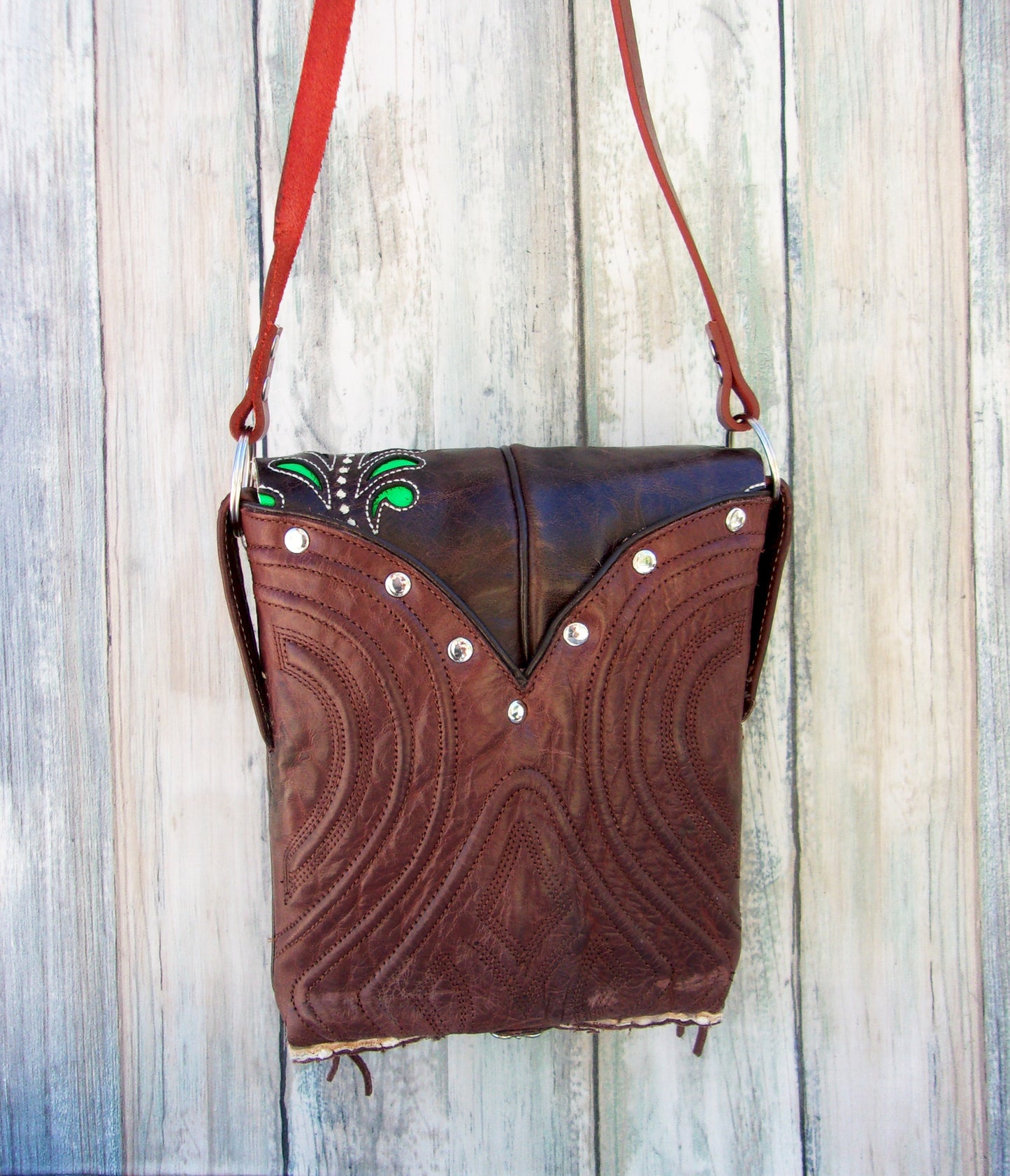 Small Cowboy Boot Purse sm51 handcrafted from cowboy boots. Shop all unique leather western handbags, purses and totes at Chris Thompson Bags