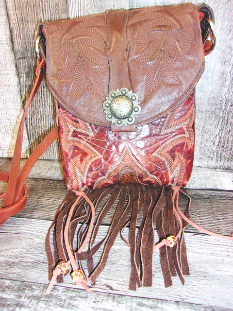 Small Cowboy Boot Purse with Fringe sm136