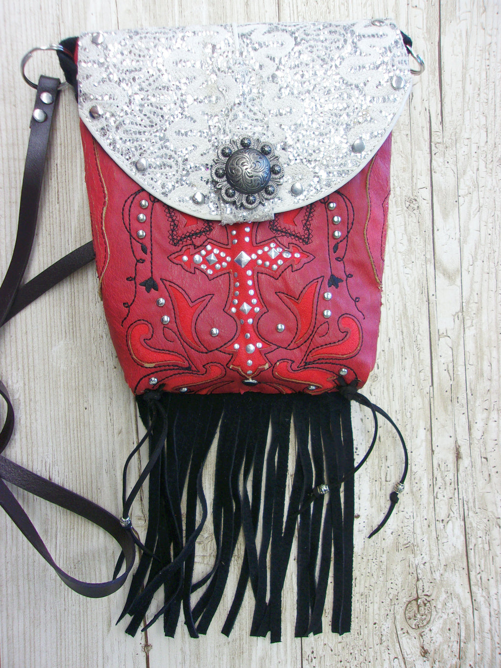 Small Cowboy Boot Purse with Fringe sm178 Chris Thompson Bags
