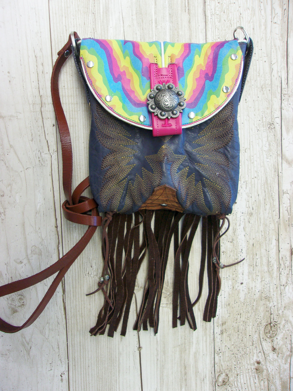 Small Cowboy Boot Purse with Fringe sm182 Chris Thompson Bags