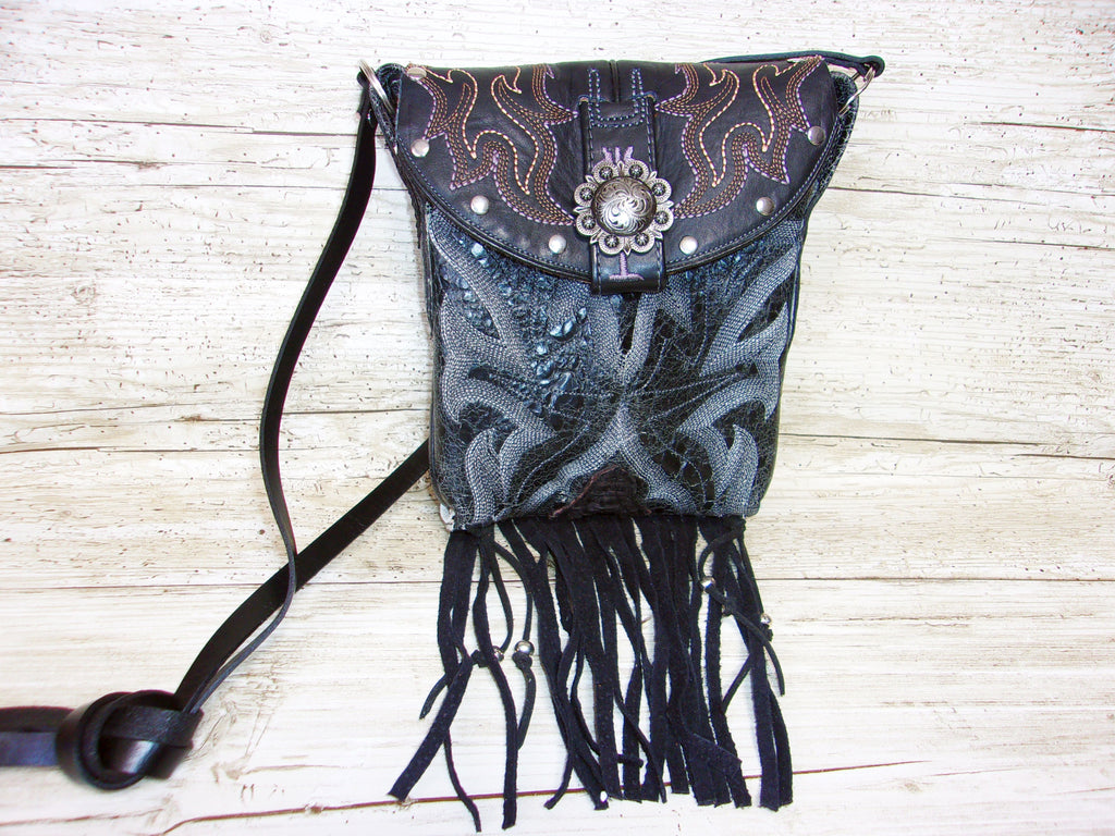 Small Cowboy Boot Purse with Fringe sm190 Chris Thompson Bags