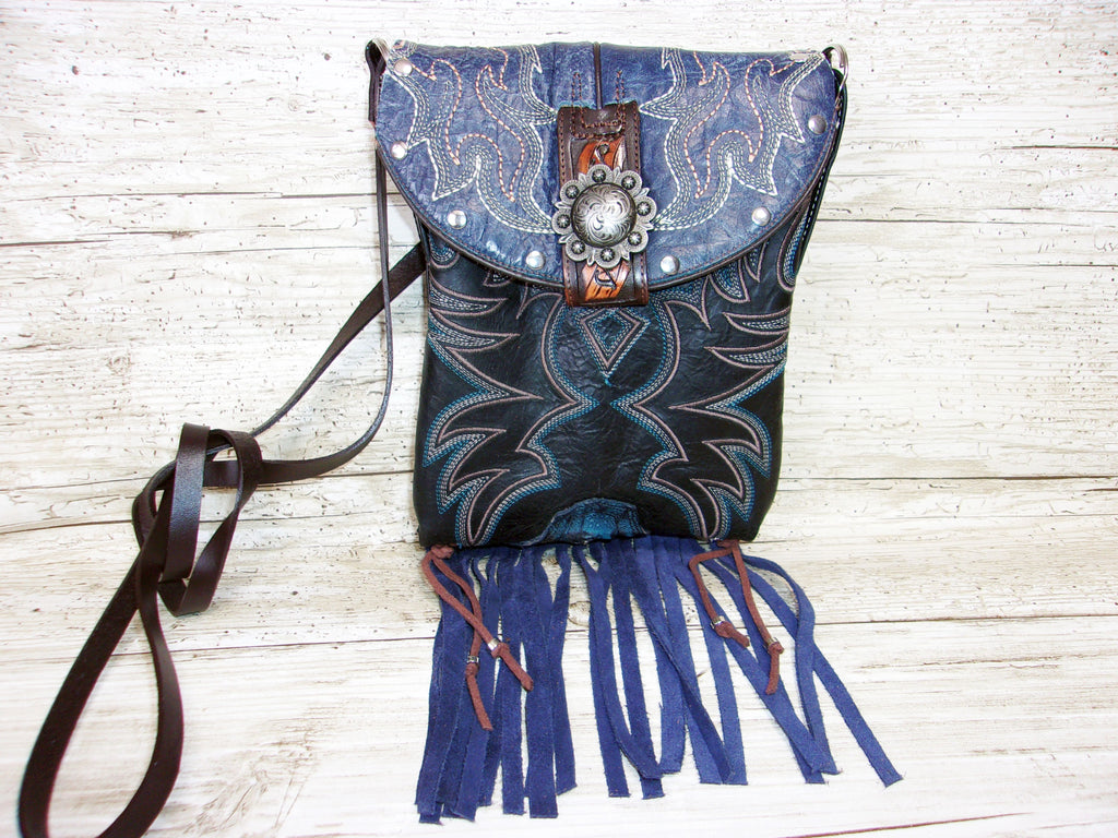 Small Cowboy Boot Purse with Fringe sm194 Chris Thompson Bags