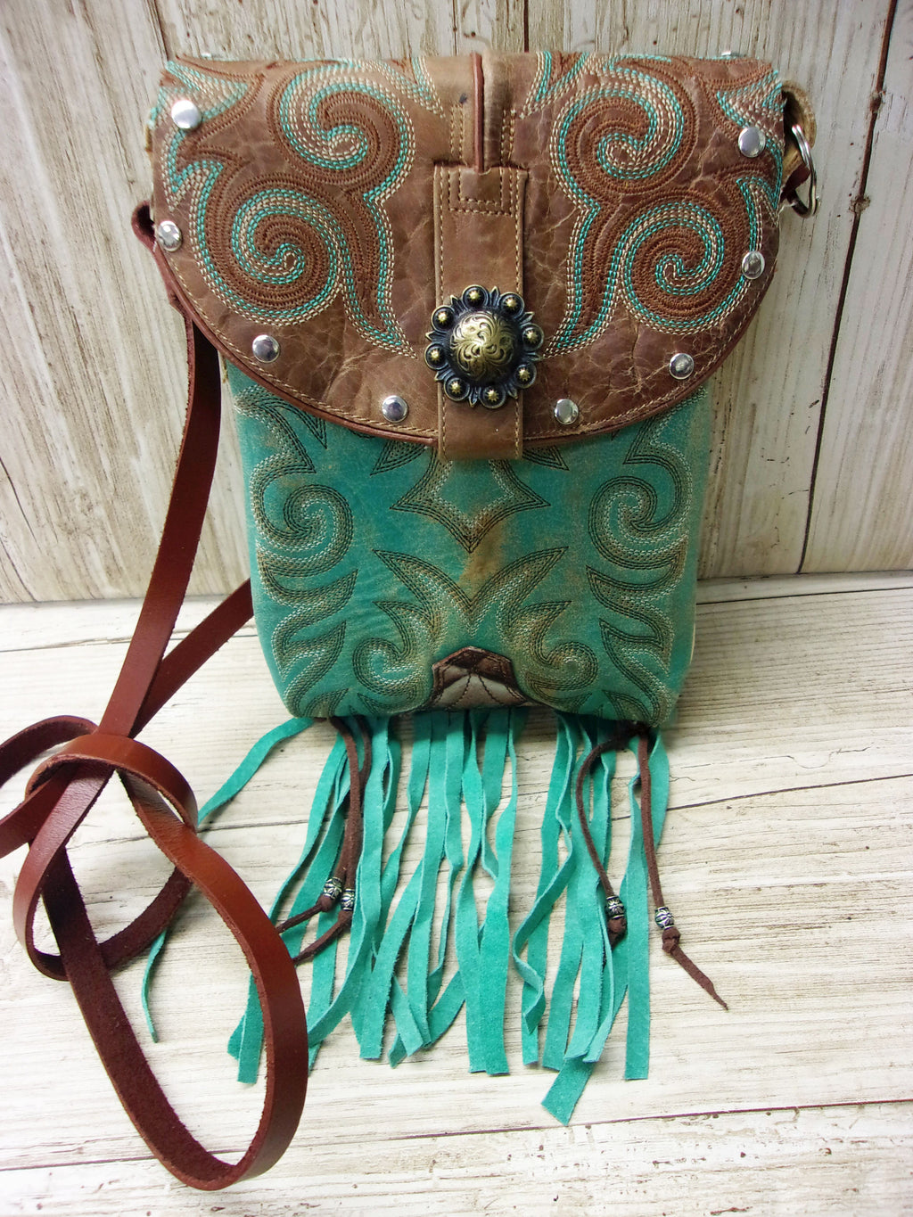 Small Cowboy Boot Purse with Fringe sm207 Chris Thompson Bags