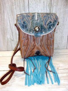 Small Cowboy Boot Purse with Fringe sm209