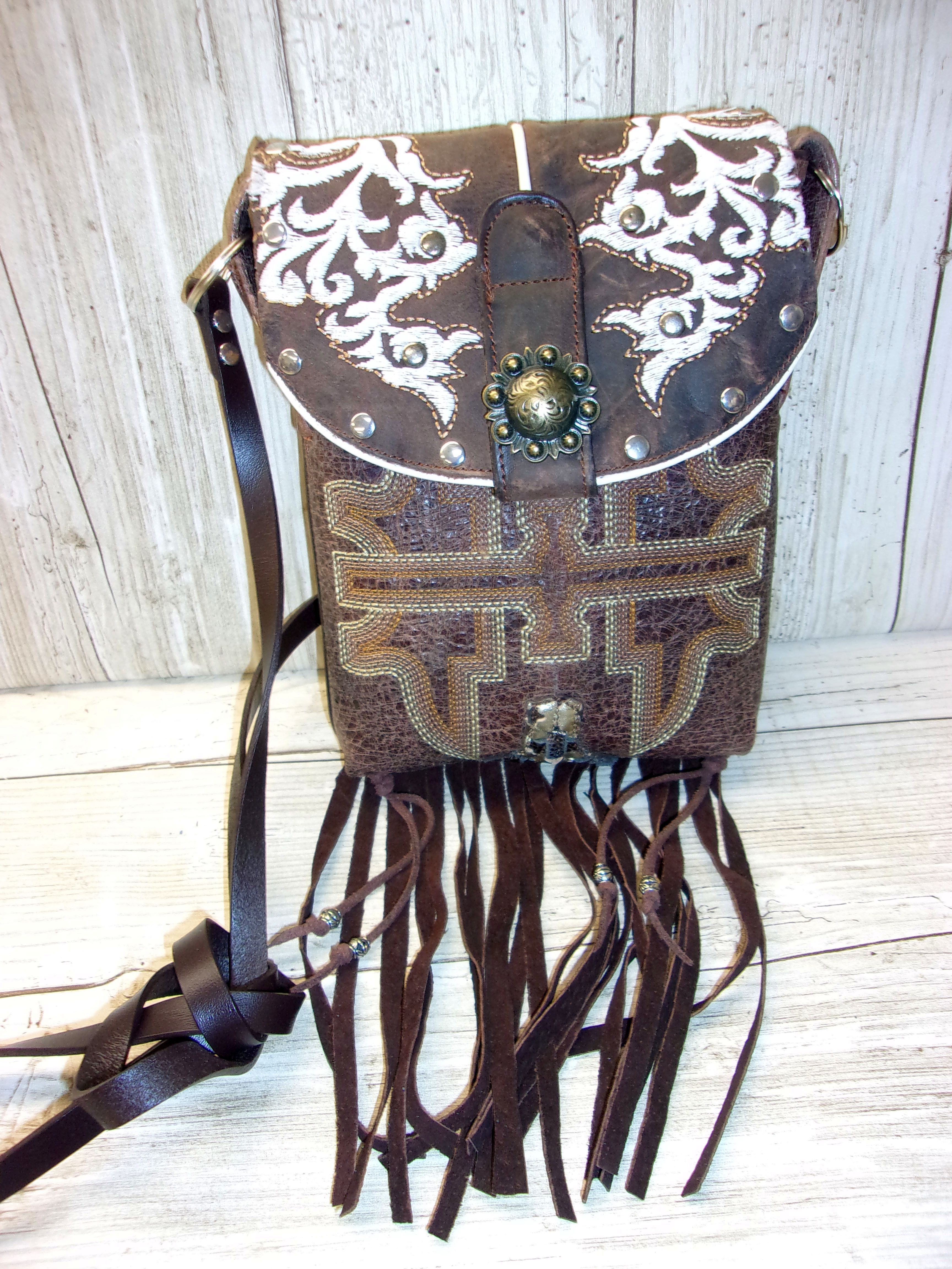 Small Cowboy Boot Purse with Fringe sm210 Chris Thompson Bags