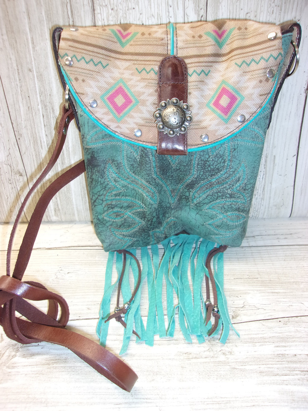 Small Cowboy Boot Purse with Fringe sm213 Chris Thompson Bags