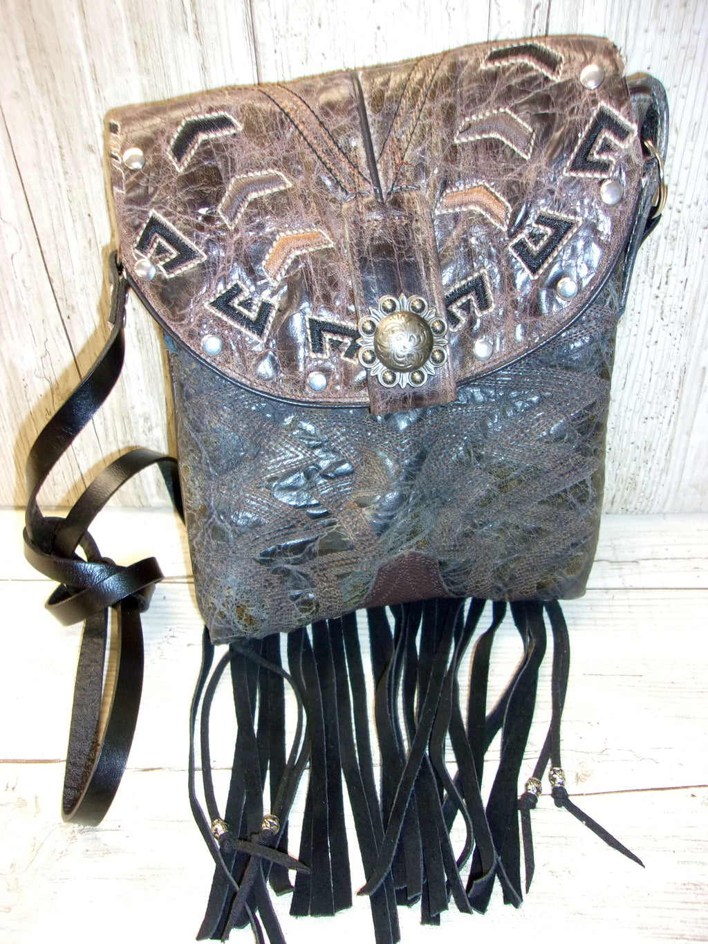 Small Cowboy Boot Purse with Fringe sm214 Chris Thompson Bags