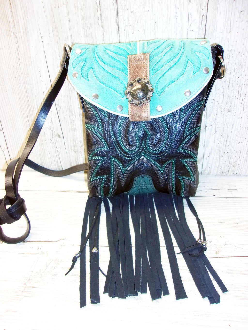Small Cowboy Boot Purse with Fringe sm216 Chris Thompson Bags