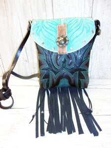 Small Cowboy Boot Purse with Fringe sm216 Chris Thompson Bags