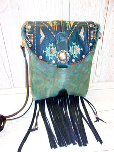 Small Cowboy Boot Purse with Fringe sm220 Chris Thompson Bags