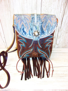 Small Cowboy Boot Purse with Fringe sm221