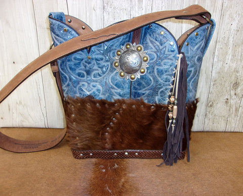 Top Shelf Cowboy Boot Purse with Fringe TS300