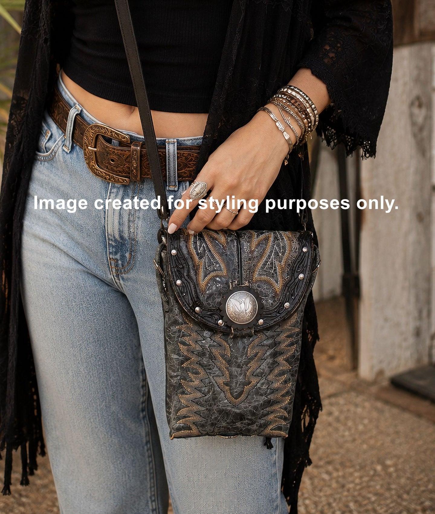 Cowboy Boot Crossbody Hipster Bag HP1058