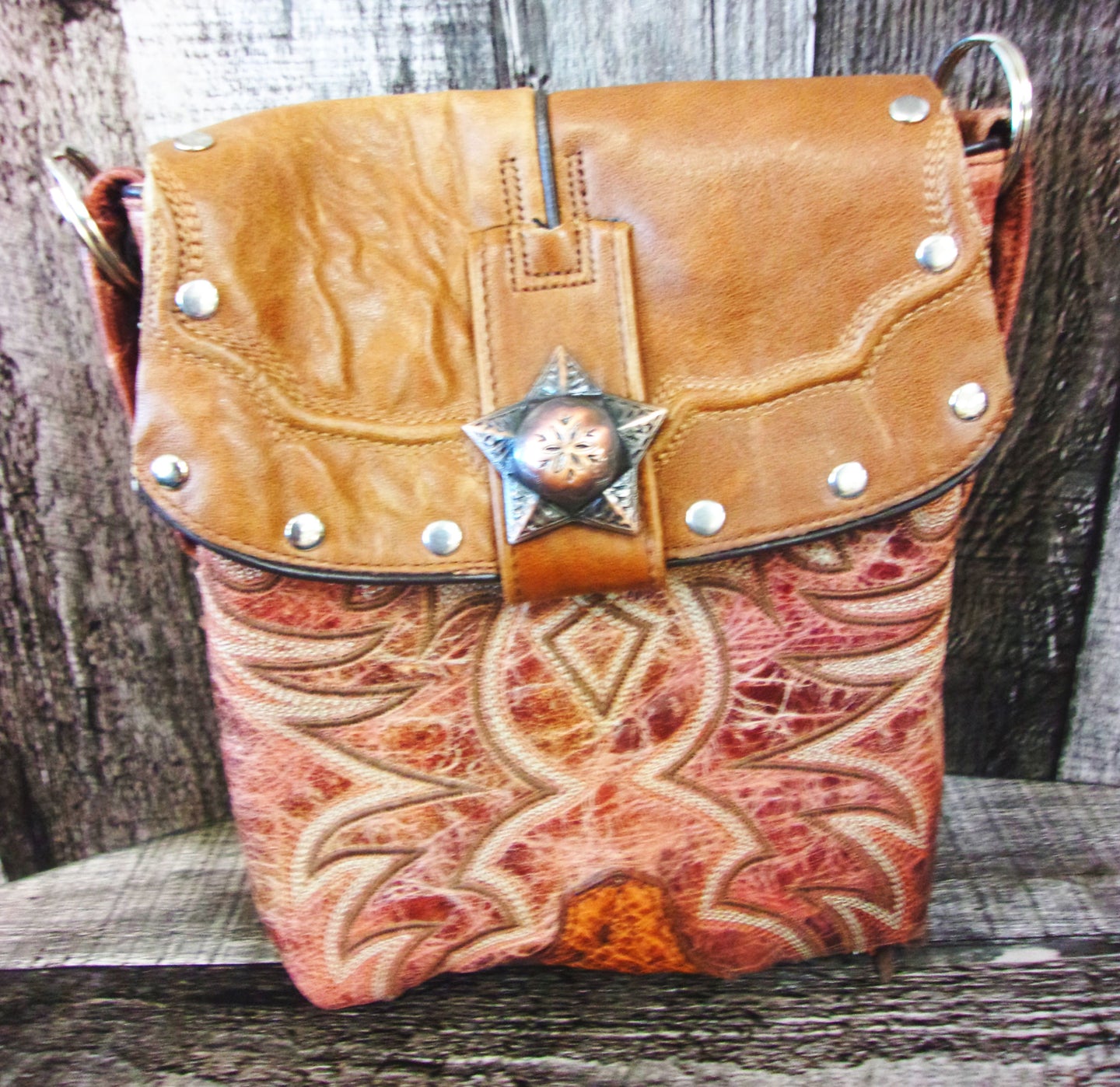 Mini Hipster Cowboy Boot Purse BB17 handcrafted from cowboy boots. Shop Handbags, Wallets & Cases at ChrisThompsonBags.com and buy the best boot purse, cowboy boot purse, cowboy boot purses, cowgirl gift, cowgirl handbag, cowgirl purse, recycled cowboy boots, small leather bag, small leather purse, small western purse, unique gift for her, western hipster, western purse at Chris Thompson Bags.