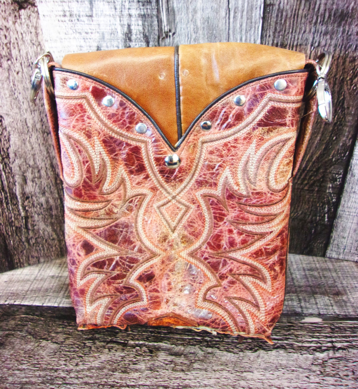 Mini Hipster Cowboy Boot Purse BB17 handcrafted from cowboy boots. Shop Handbags, Wallets & Cases at ChrisThompsonBags.com and buy the best boot purse, cowboy boot purse, cowboy boot purses, cowgirl gift, cowgirl handbag, cowgirl purse, recycled cowboy boots, small leather bag, small leather purse, small western purse, unique gift for her, western hipster, western purse at Chris Thompson Bags.