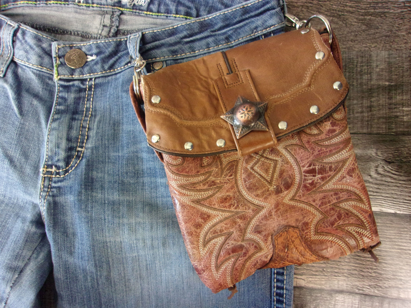 Mini Hipster Cowboy Boot Purse BB17 handcrafted from cowboy boots. Shop Handbags, Wallets & Cases at ChrisThompsonBags.com and buy the best boot purse, cowboy boot purse, cowboy boot purses, cowgirl gift, cowgirl handbag, cowgirl purse, recycled cowboy boots, small leather bag, small leather purse, small western purse, unique gift for her, western hipster, western purse at Chris Thompson Bags.