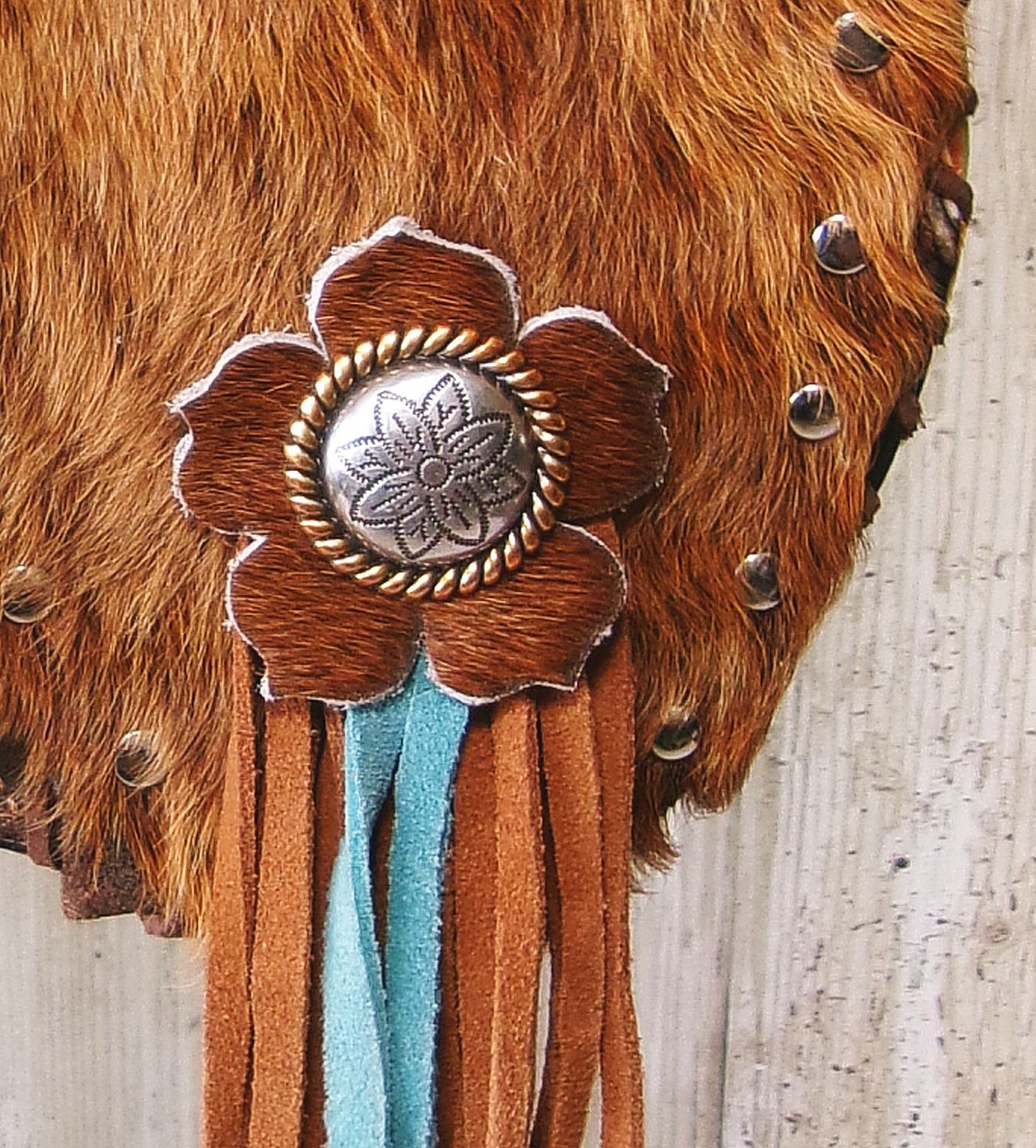 Boho Bag with Fringe BB01 handcrafted from cowboy boots. Shop  at ChrisThompsonBags.com and buy the best ["fringe","hair on hide","handpainted"] at Chris Thompson Bags.