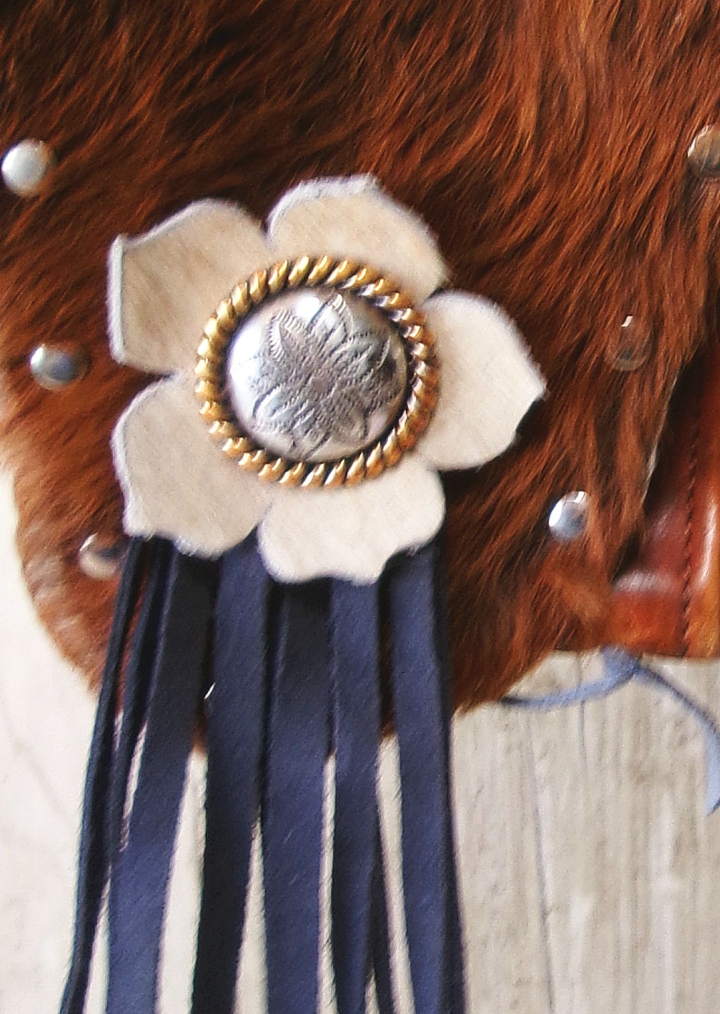 Boho Bag with Fringe BB02 handcrafted from cowboy boots. Shop  at ChrisThompsonBags.com and buy the best ["fringe","hair on hide","handpainted"] at Chris Thompson Bags.