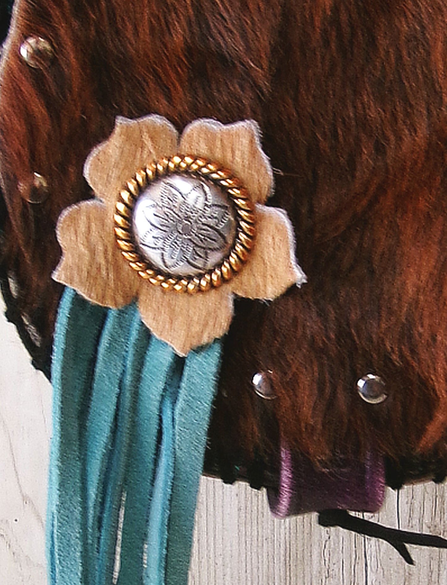 Boho Bag with Fringe BB03 handcrafted from cowboy boots. Shop  at ChrisThompsonBags.com and buy the best ["fringe","hair on hide","handpainted"] at Chris Thompson Bags.